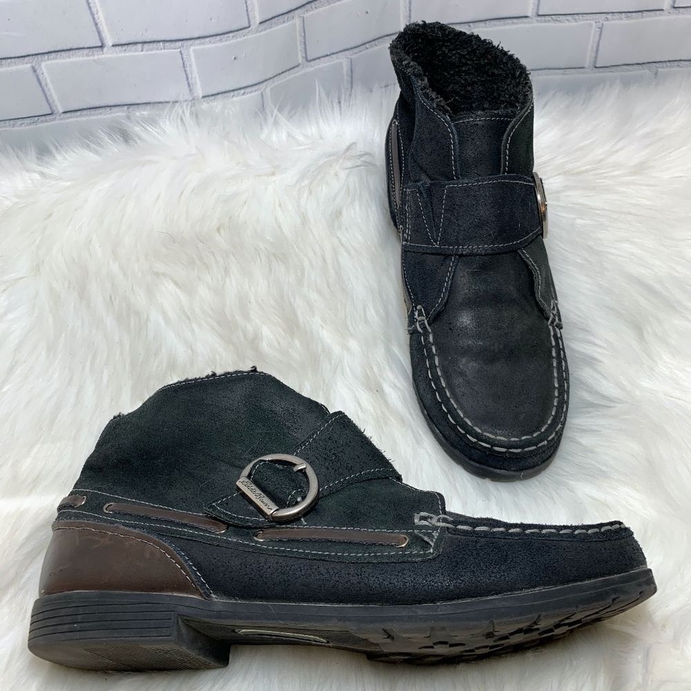 Eddie Bauer Black Suede Booties Size 8.5